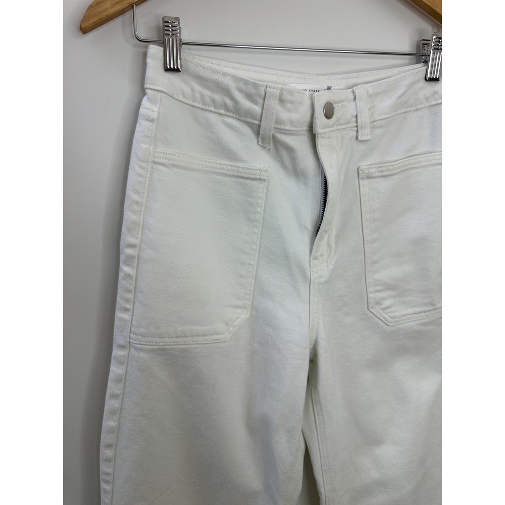 Altar'd State Kristian High Rise Pocket Jeans White Denim Wide Leg Size 27 - Picture 4 of 13